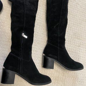 Michael Kors Over the Knee Black Suede Paulette Boots 7.5 M